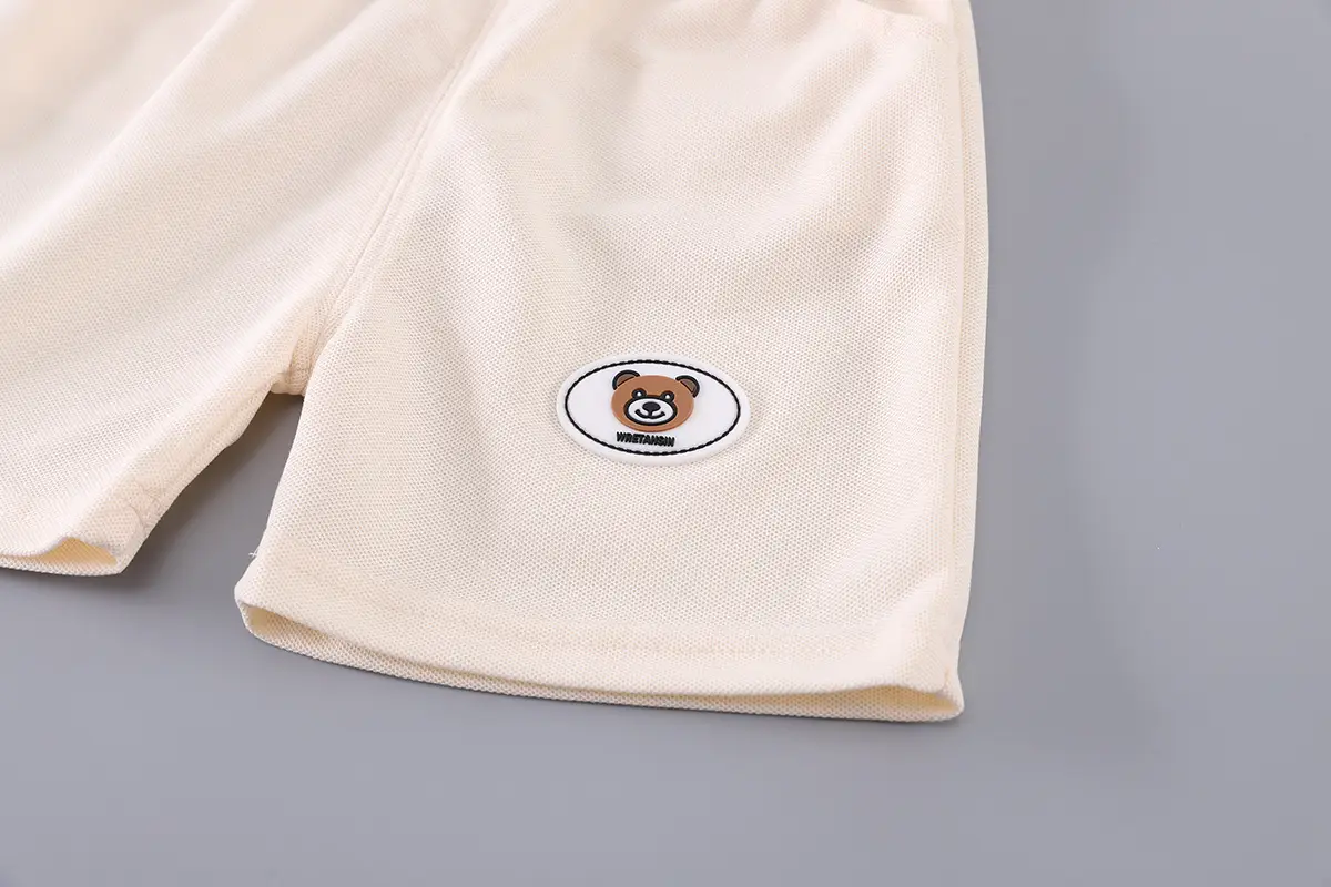 Children's 2-Piece Polo Shirt Set Brown White Summer Boys — feature 14