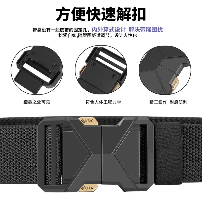 Men Navy Blue Alloy Belt with Quick Buckle - Image 16