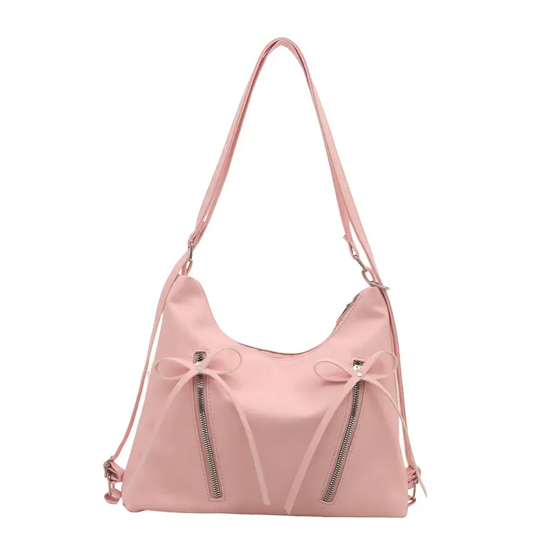 Pink Bow Shoulder Bag for Women Large Capacity - Image 10