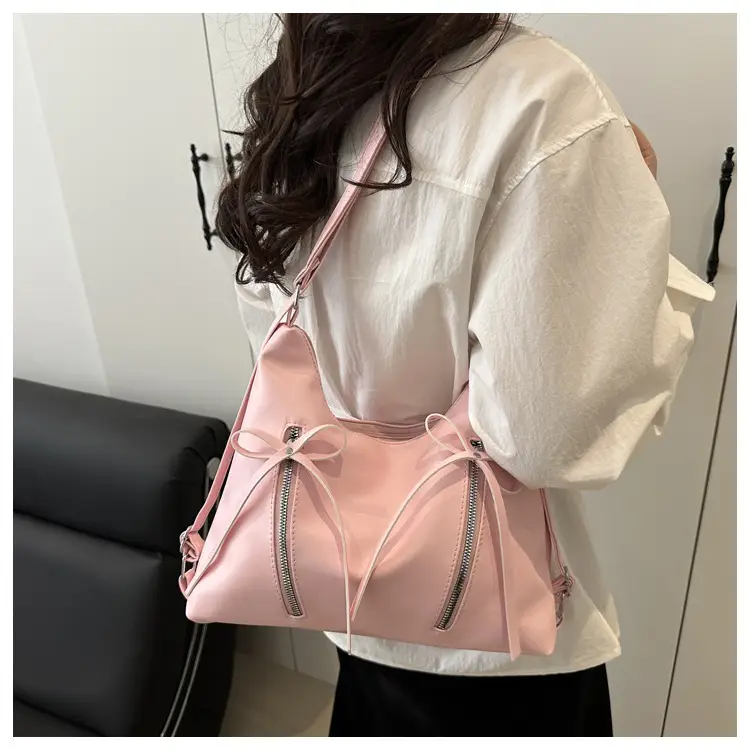 Pink Bow Shoulder Bag for Women Large Capacity — feature 13