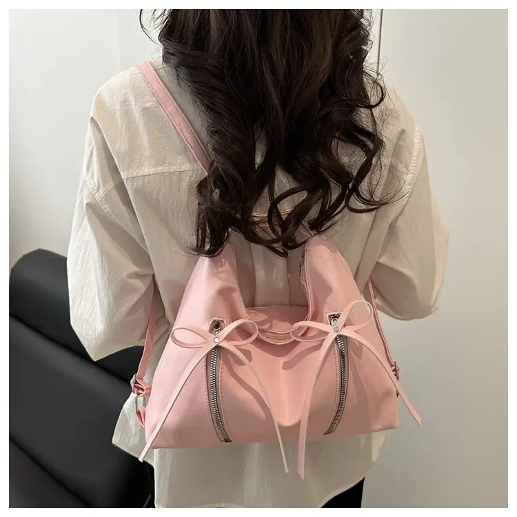 Pink Bow Shoulder Bag for Women Large Capacity — feature 14