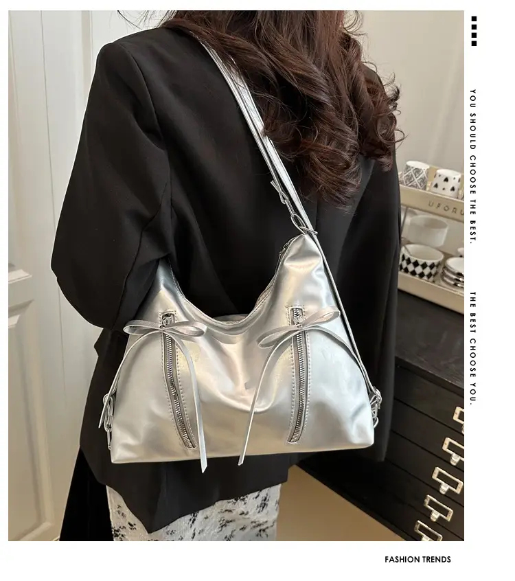 Pink Bow Shoulder Bag for Women Large Capacity — feature 2