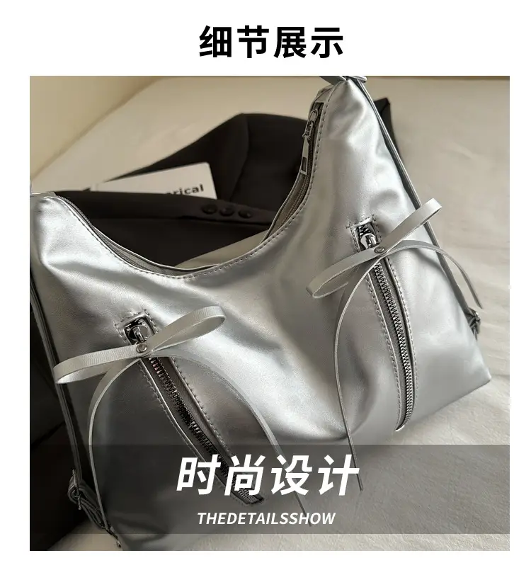 Pink Bow Shoulder Bag for Women Large Capacity — feature 4