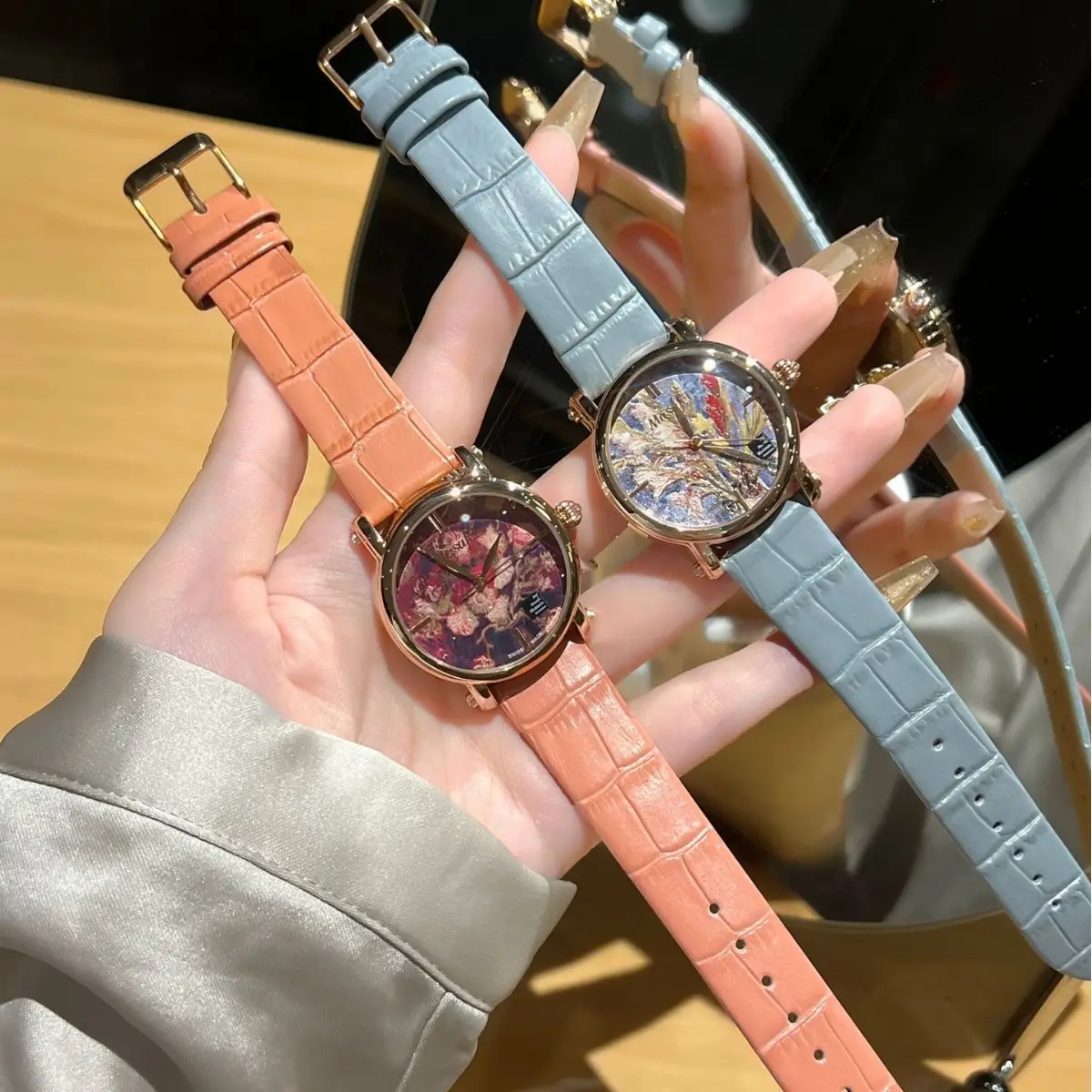 Women's Artistic Waterproof Quartz Watch with Cowhide Strap - Image 5
