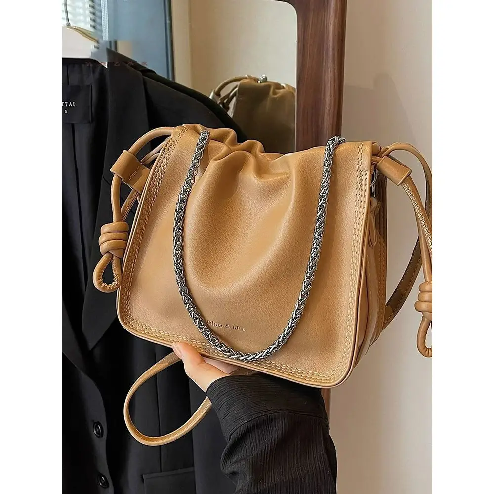 Black Pleated Shoulder Bag for Women New 2026 - Image 4