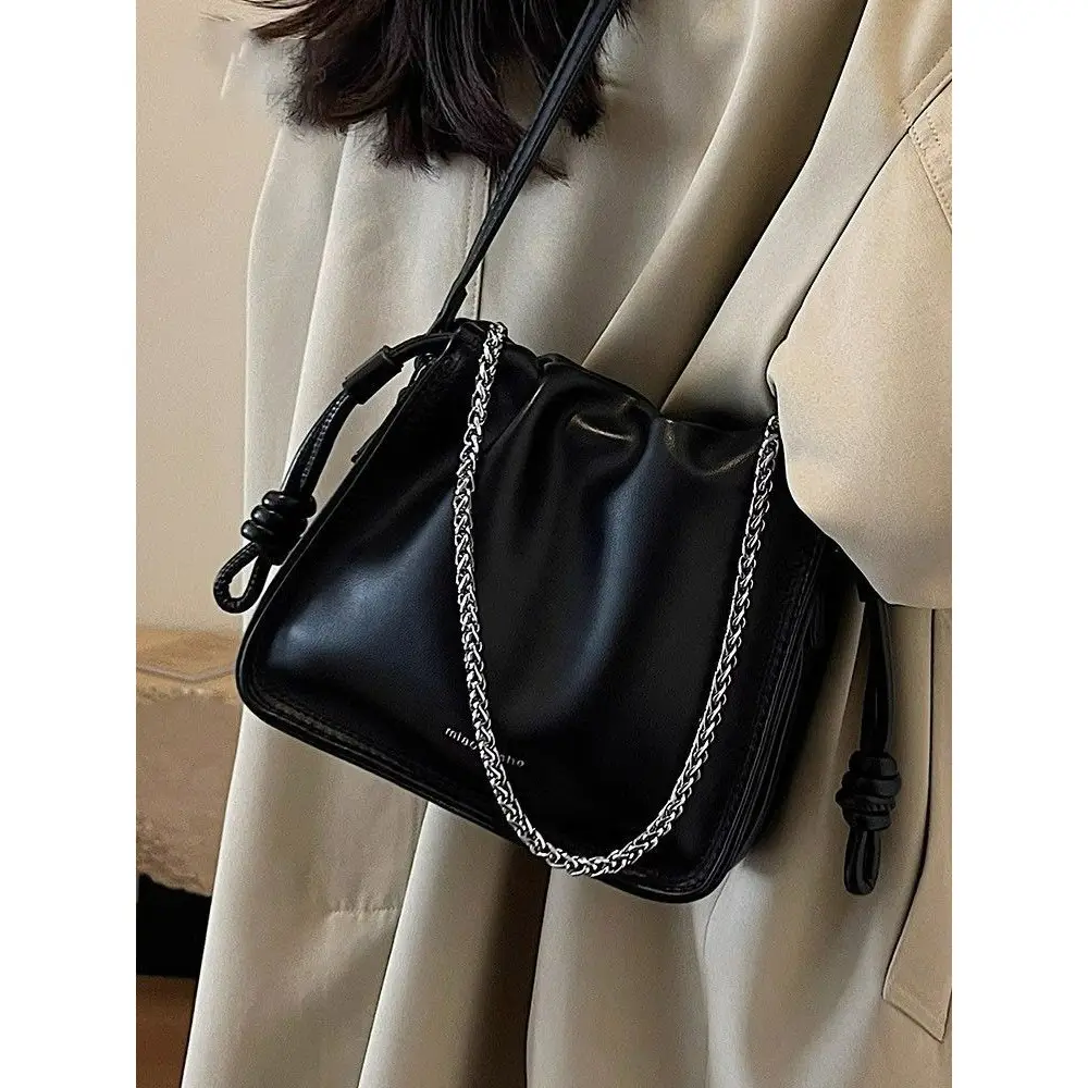 Black Pleated Shoulder Bag for Women New 2026 - Image 7
