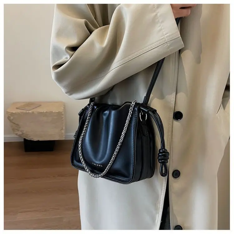 Black Pleated Shoulder Bag for Women New 2026 — feature 24
