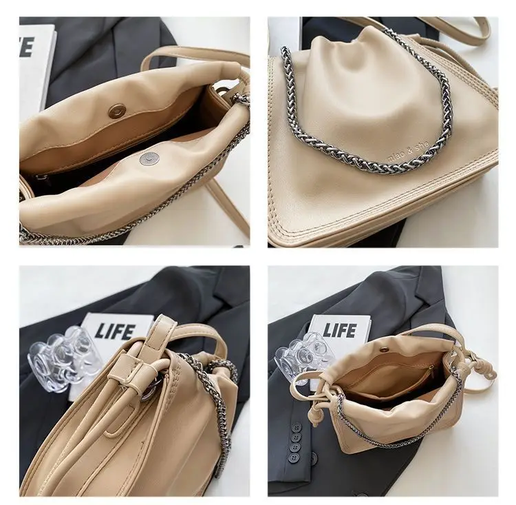 Black Pleated Shoulder Bag for Women New 2026 — feature 8