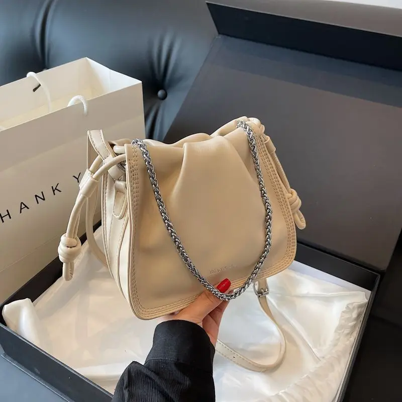 Black Pleated Shoulder Bag for Women New 2026 - Image 2
