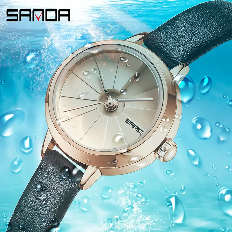 Sanda Rose Gold Mesh Watch for Women - Image 8