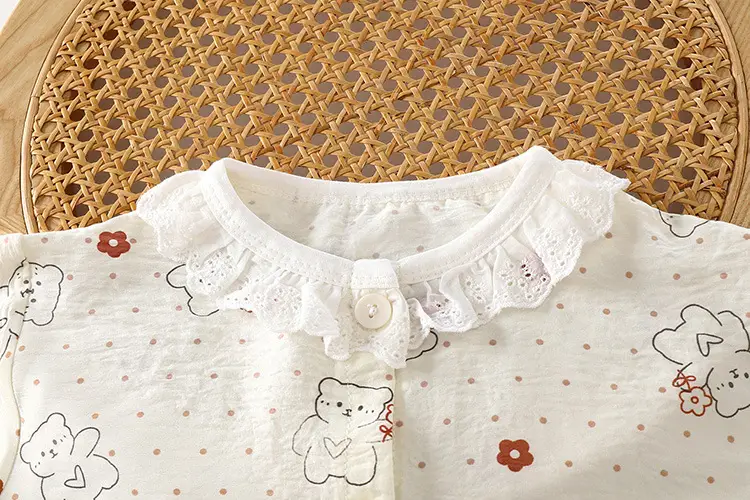 Girls' home clothes suit new loose thin pajamas lace pants air conditioning clothes two-piece children's clothing wholesale — feature 15
