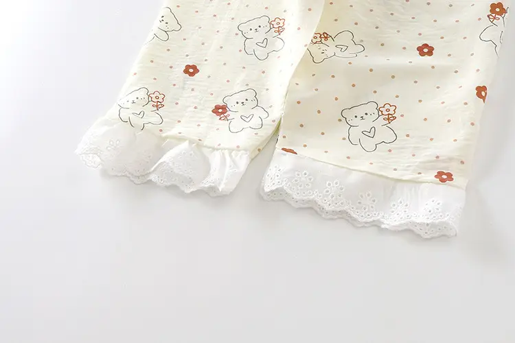 Girls' home clothes suit new loose thin pajamas lace pants air conditioning clothes two-piece children's clothing wholesale — feature 16