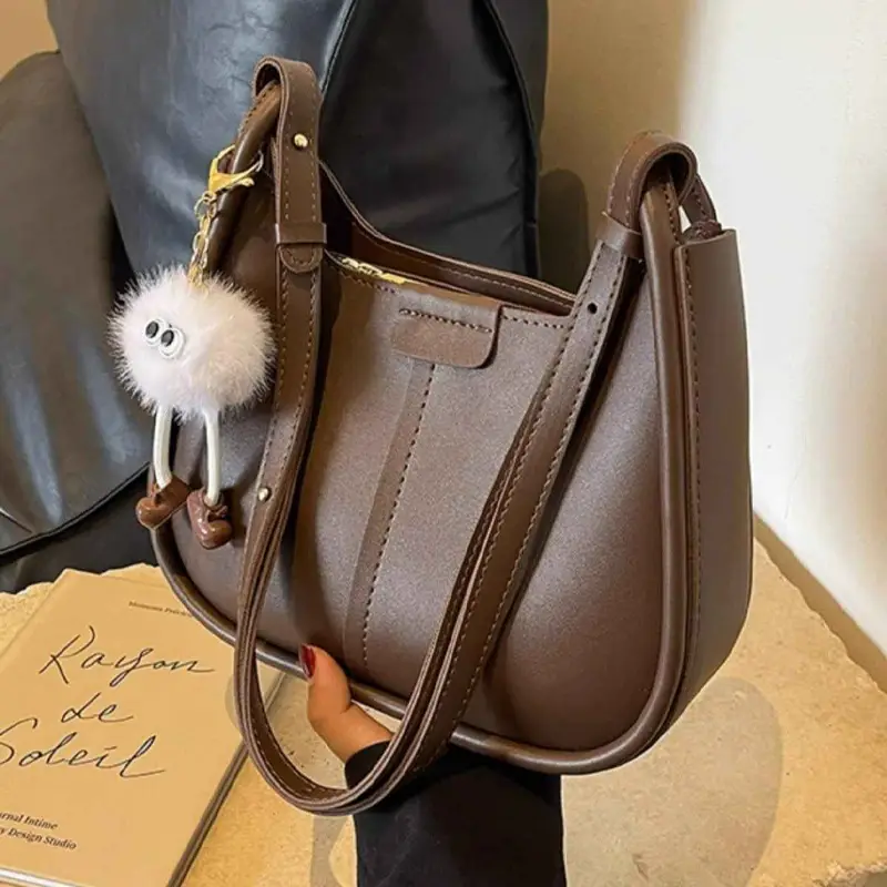 Women's Brown Leather Crossbody Bag 2026 New Model - Image 6