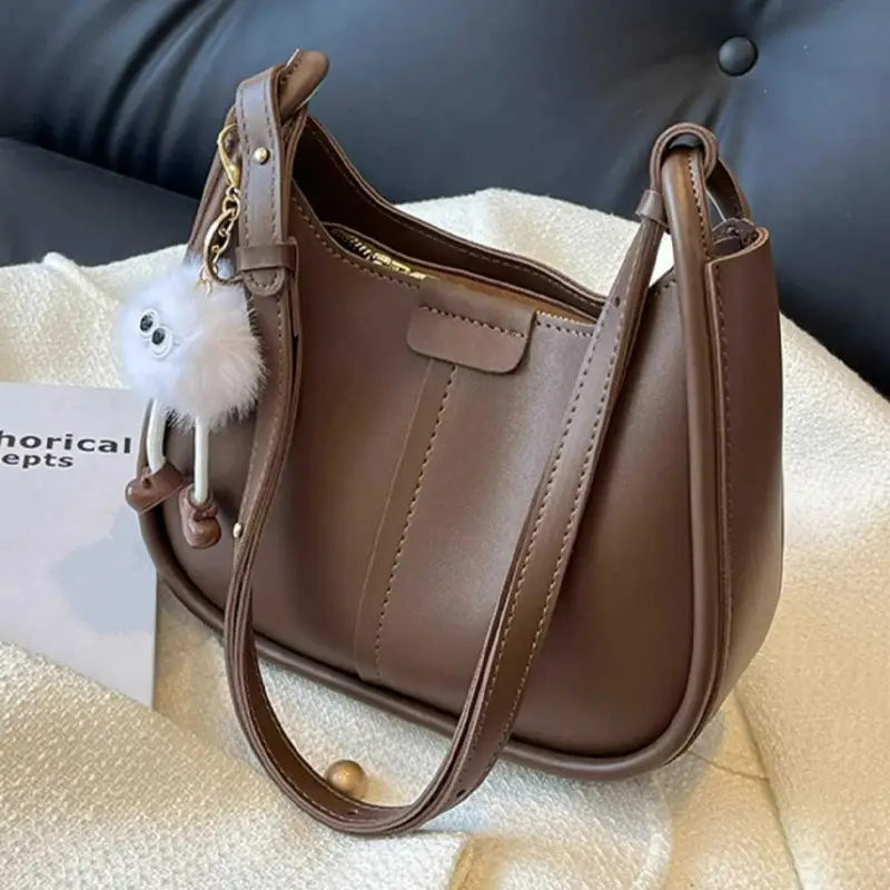 Women's Brown Leather Crossbody Bag 2026 New Model - Image 7