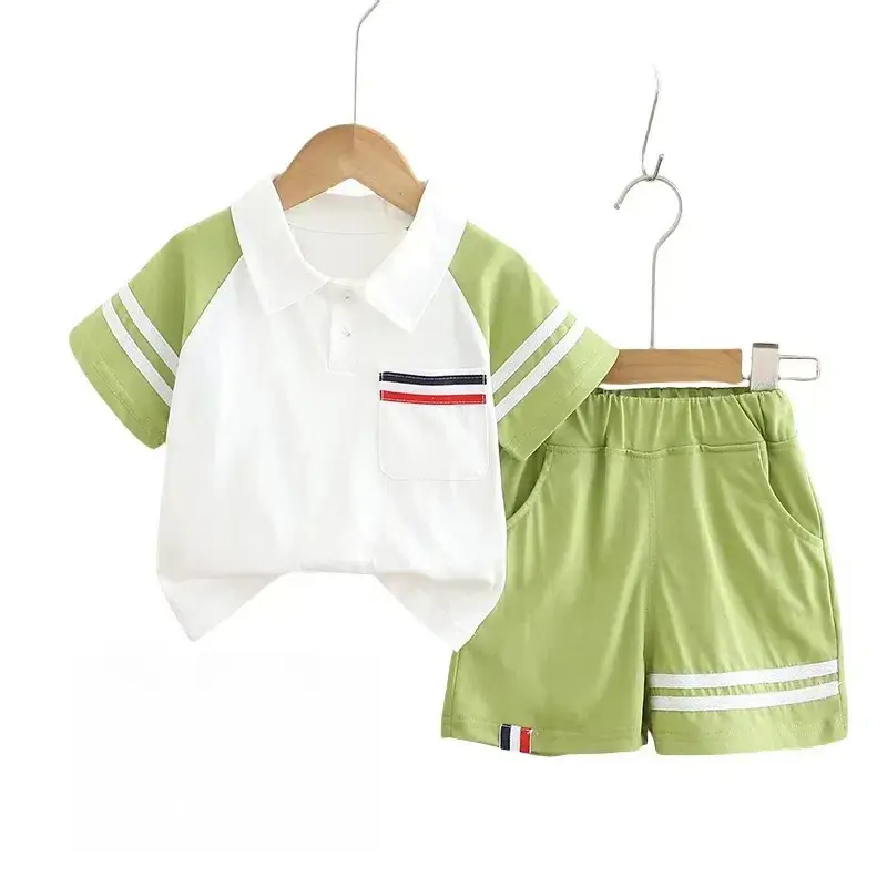 Boy's Navy Polo Shorts Set Summer 5oz