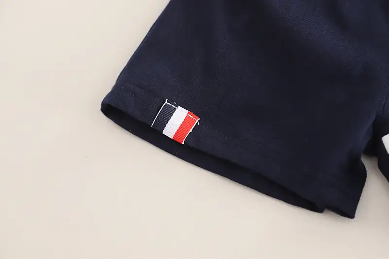 Boy's Navy Polo Shorts Set Summer 5oz — feature 14