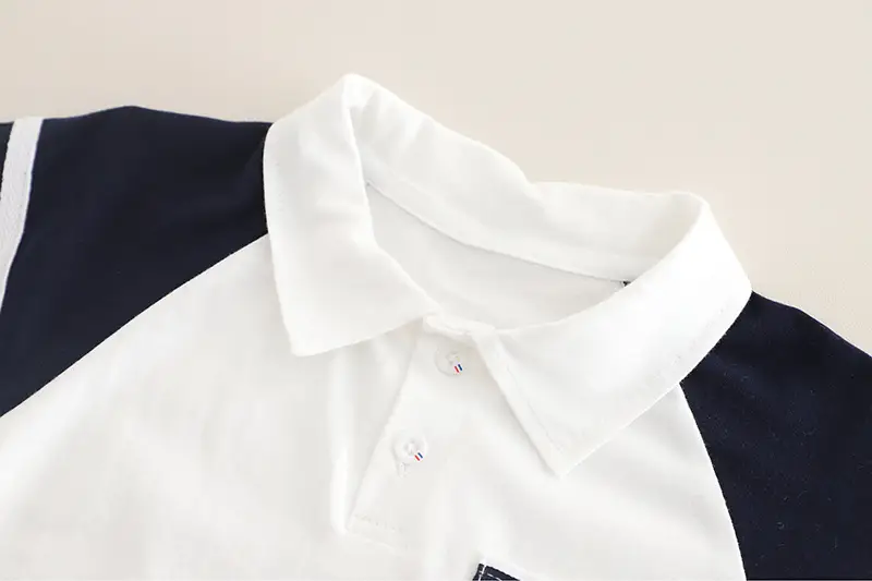Boy's Navy Polo Shorts Set Summer 5oz — feature 7