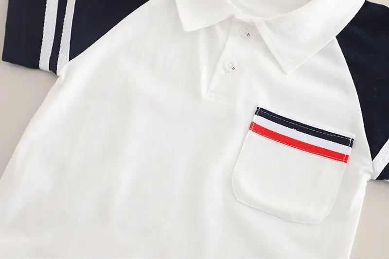 Boy's Navy Polo Shorts Set Summer 5oz — feature 8