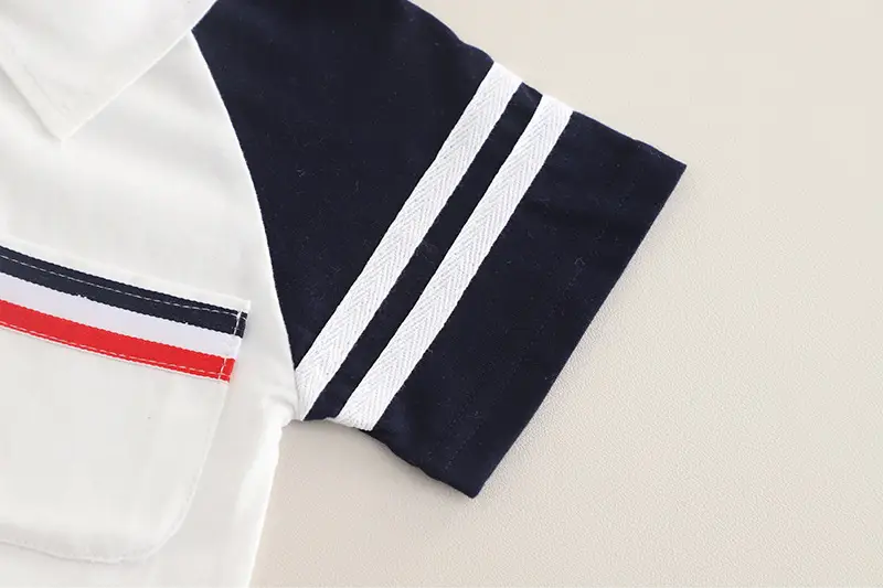Boy's Navy Polo Shorts Set Summer 5oz — feature 9