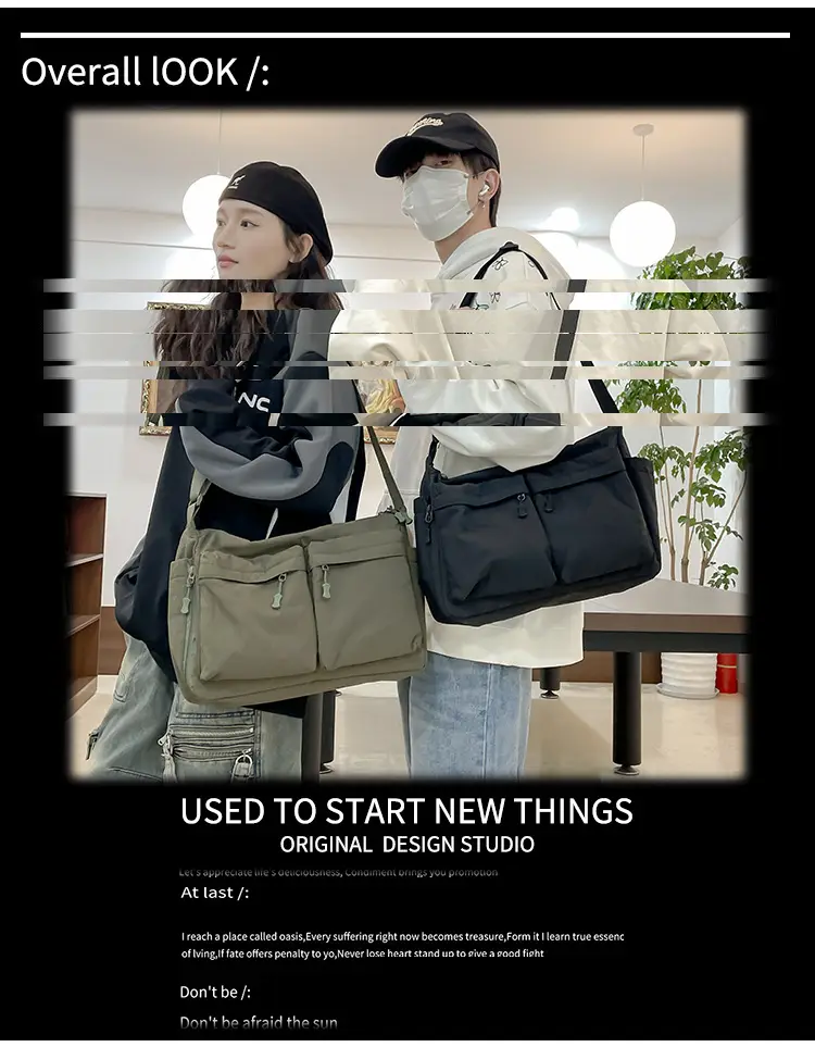 Men's Casual Messenger Bag Large Capacity Tooling Style — feature 1
