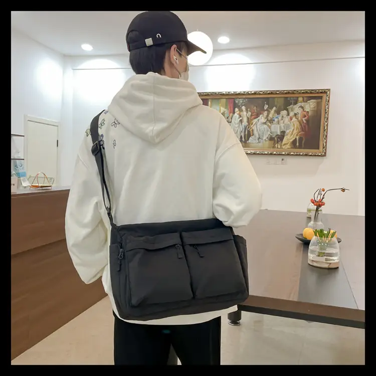 Men's Casual Messenger Bag Large Capacity Tooling Style — feature 10