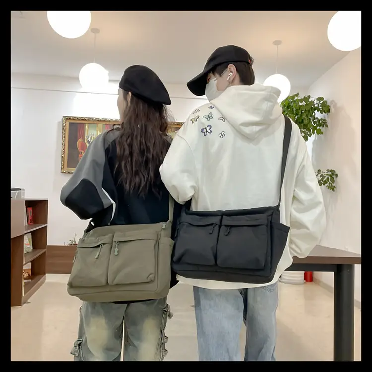 Men's Casual Messenger Bag Large Capacity Tooling Style — feature 13
