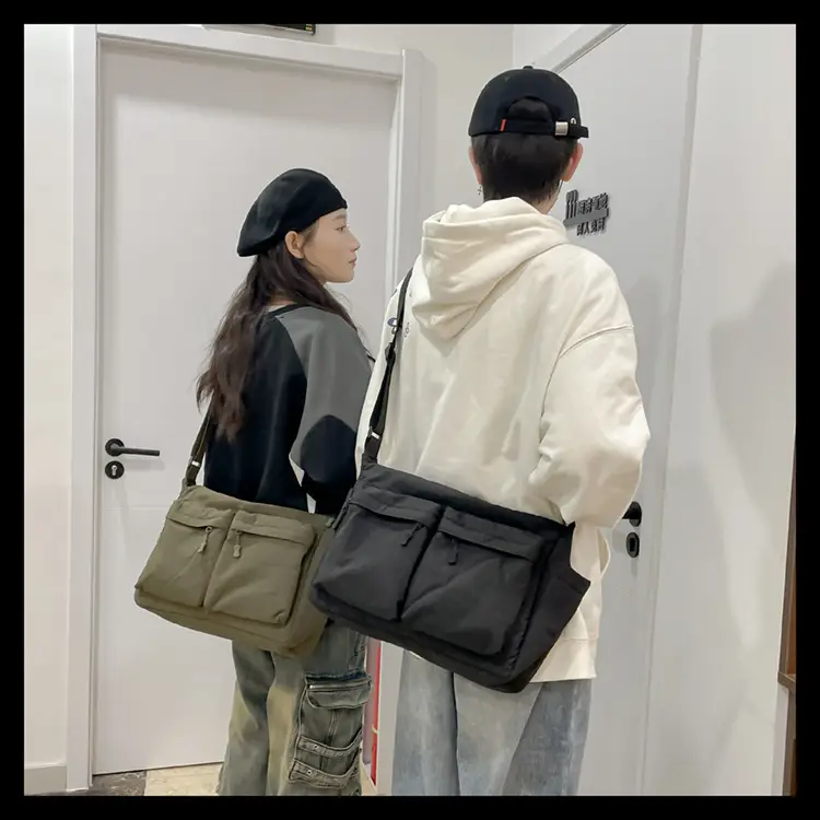 Men's Casual Messenger Bag Large Capacity Tooling Style — feature 17