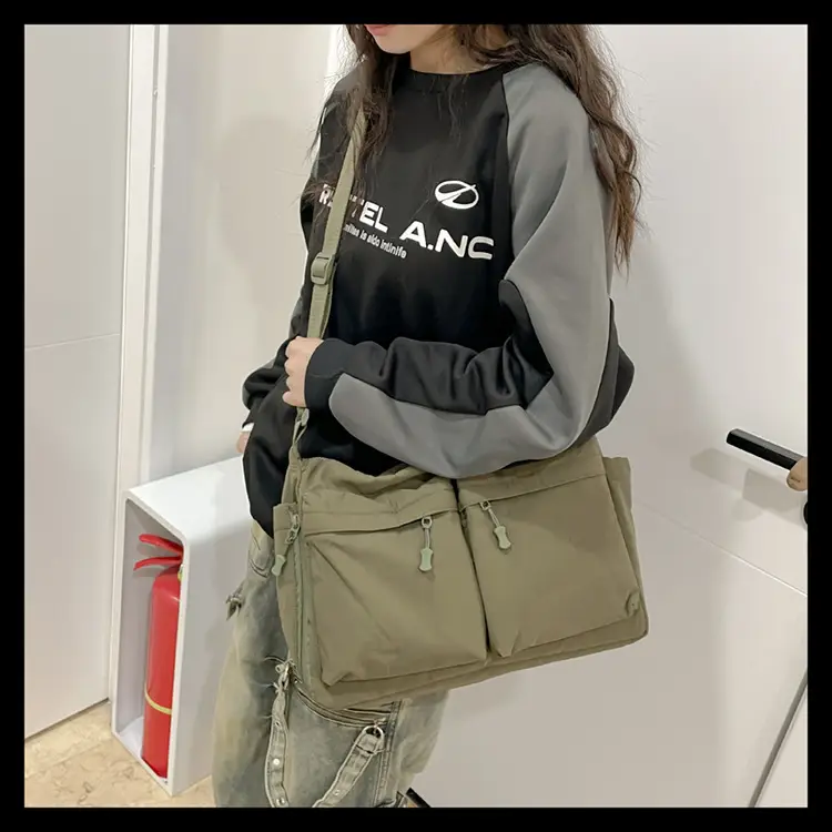 Men's Casual Messenger Bag Large Capacity Tooling Style — feature 21