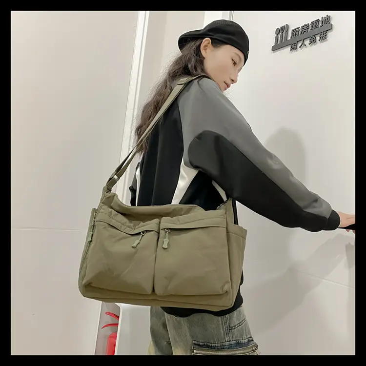 Men's Casual Messenger Bag Large Capacity Tooling Style — feature 26
