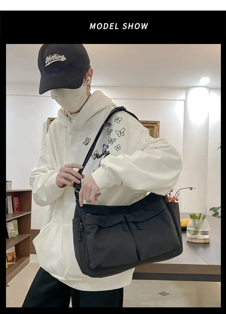 Men's Casual Messenger Bag Large Capacity Tooling Style — feature 5