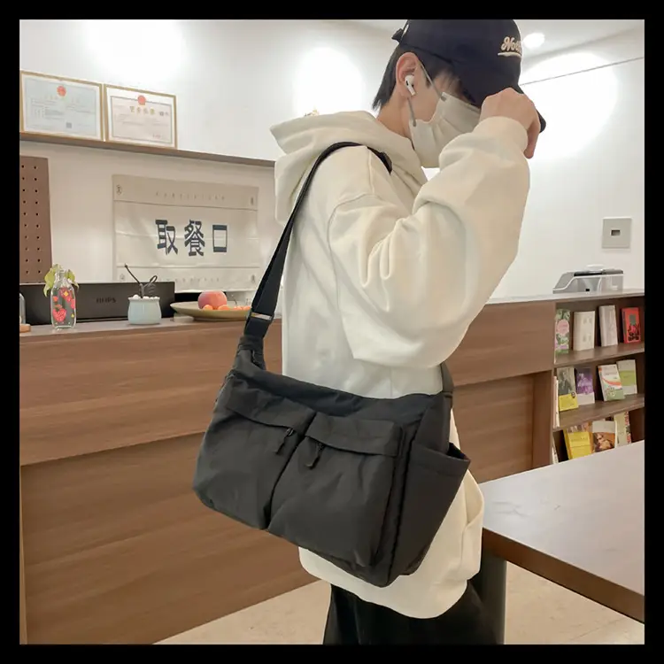 Men's Casual Messenger Bag Large Capacity Tooling Style — feature 7