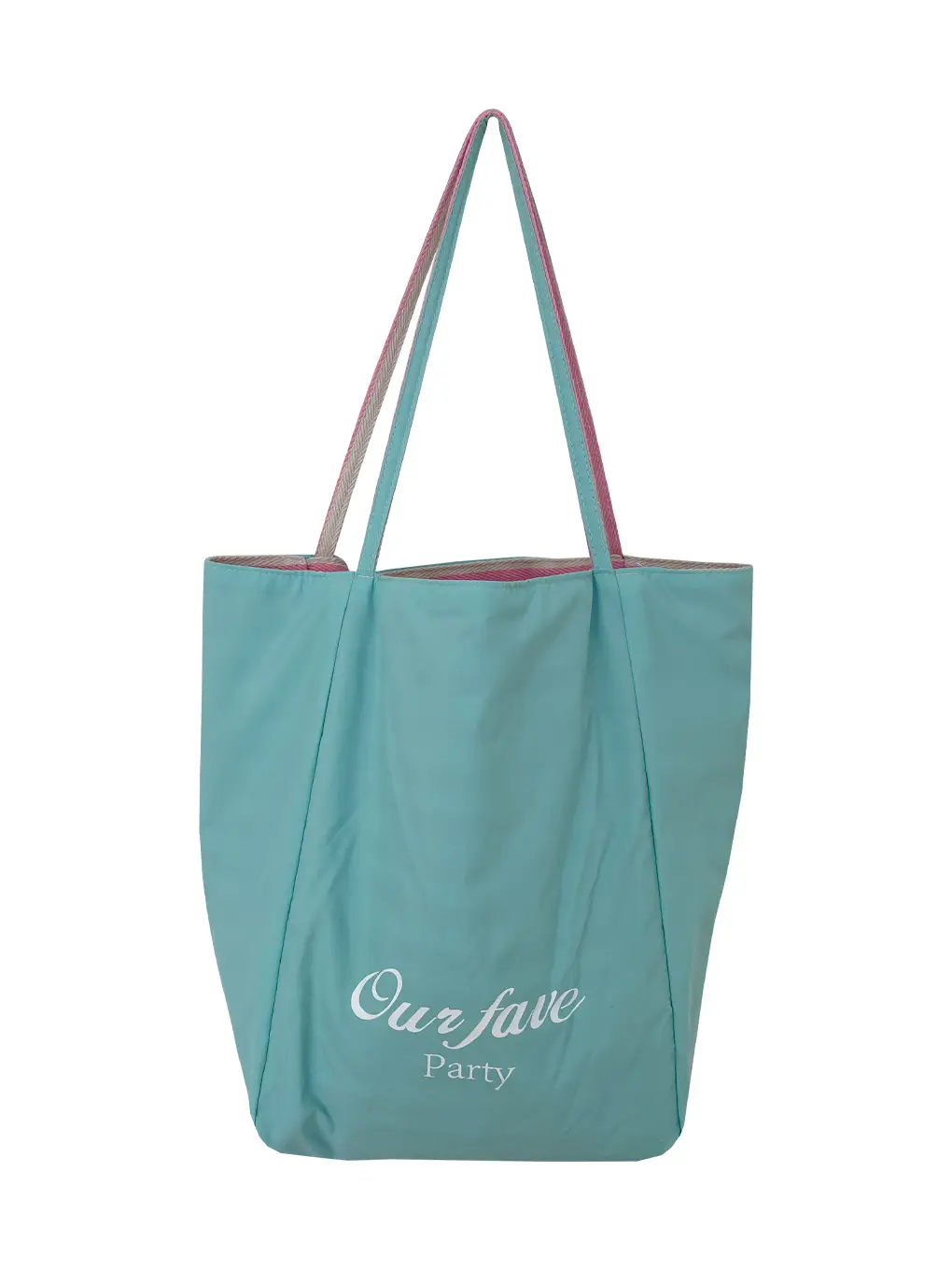 Striped Canvas Tote Bag with Blue Drawstring - Image 13