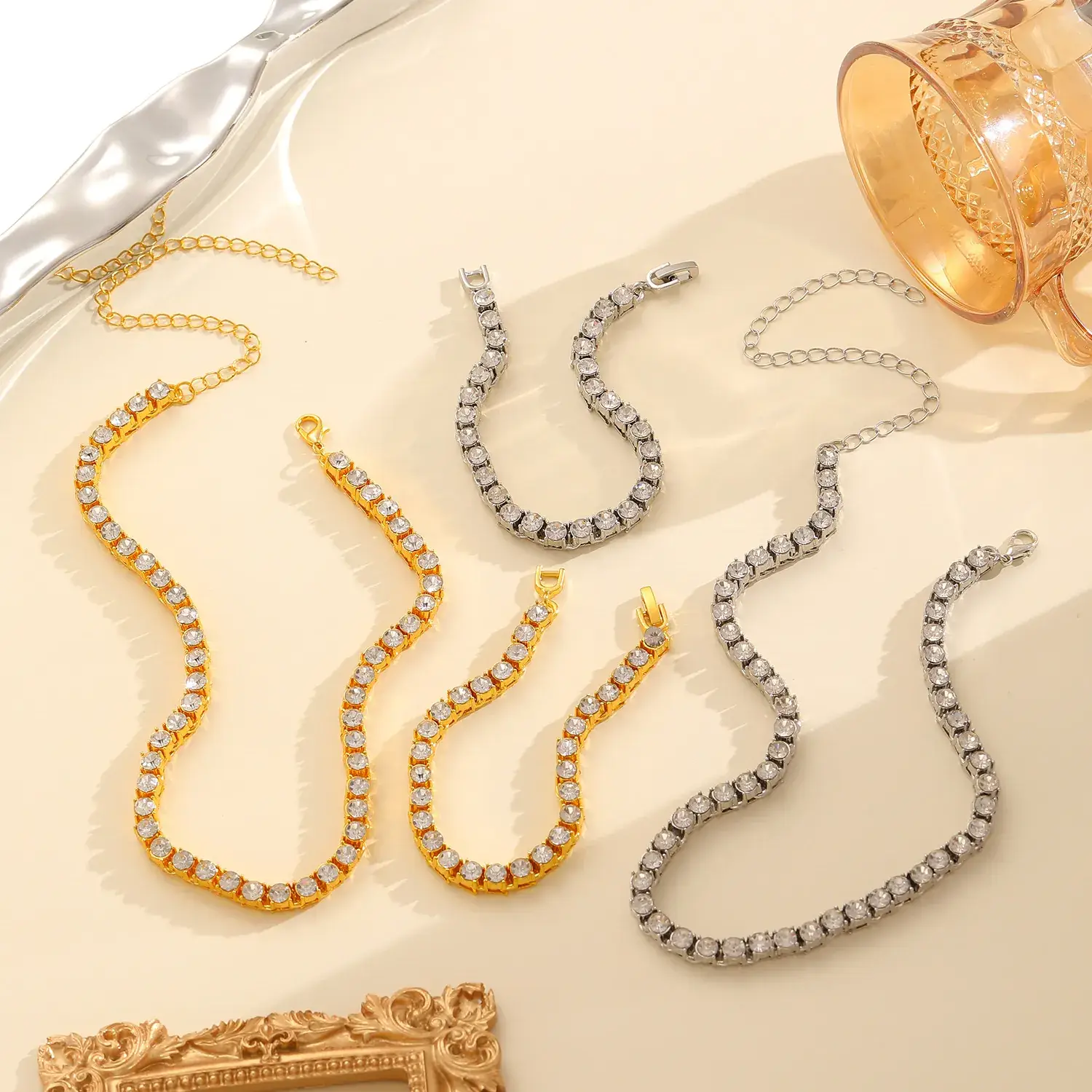 Gold Zircon Clavicle Chain Necklace for Women - Image 10