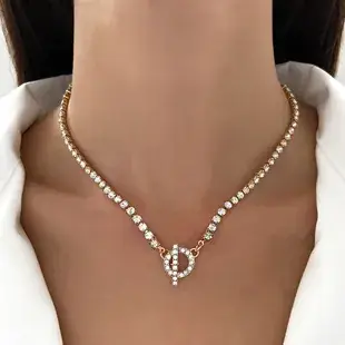 Gold Zircon Clavicle Chain Necklace for Women — feature 5