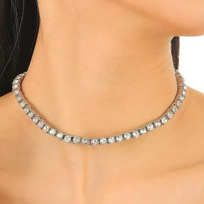 Gold Zircon Clavicle Chain Necklace for Women - Image 2
