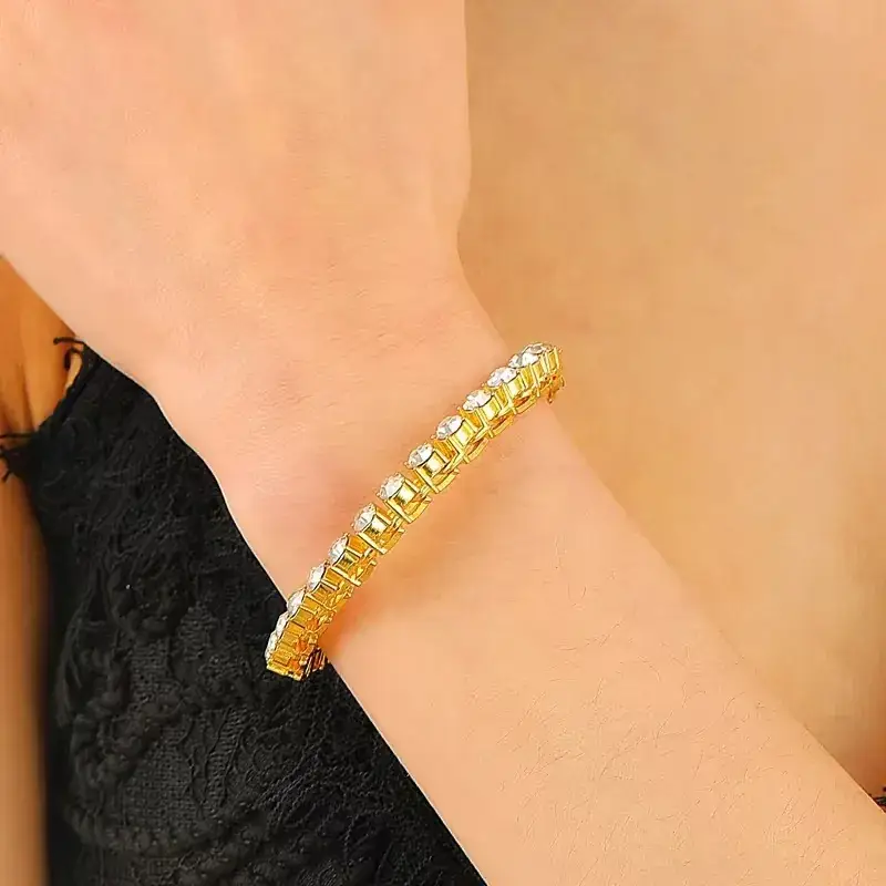 Gold Zircon Clavicle Chain Necklace for Women - Image 3