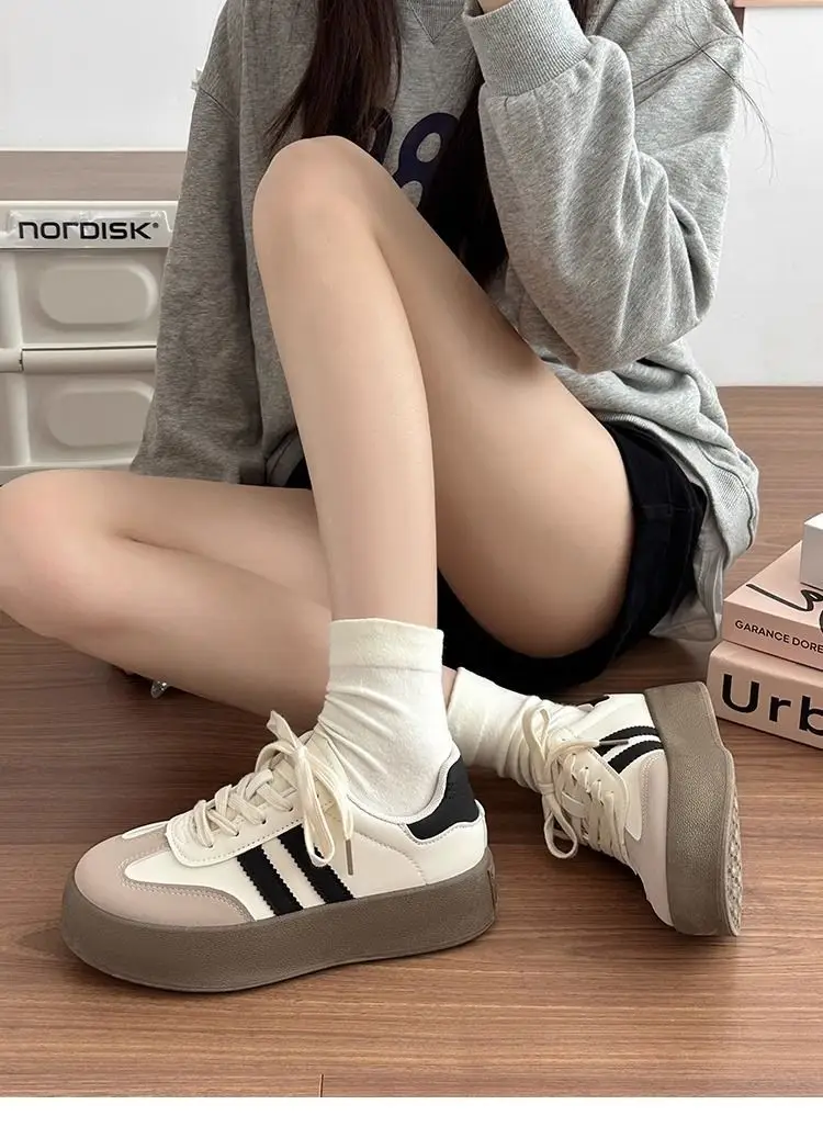 Desun Women's Shoes 2025 Spring and Autumn New Thick Sole Retro White Shoes Casual Forrest Gump Shoes All-match Sports Sneakers — feature 6