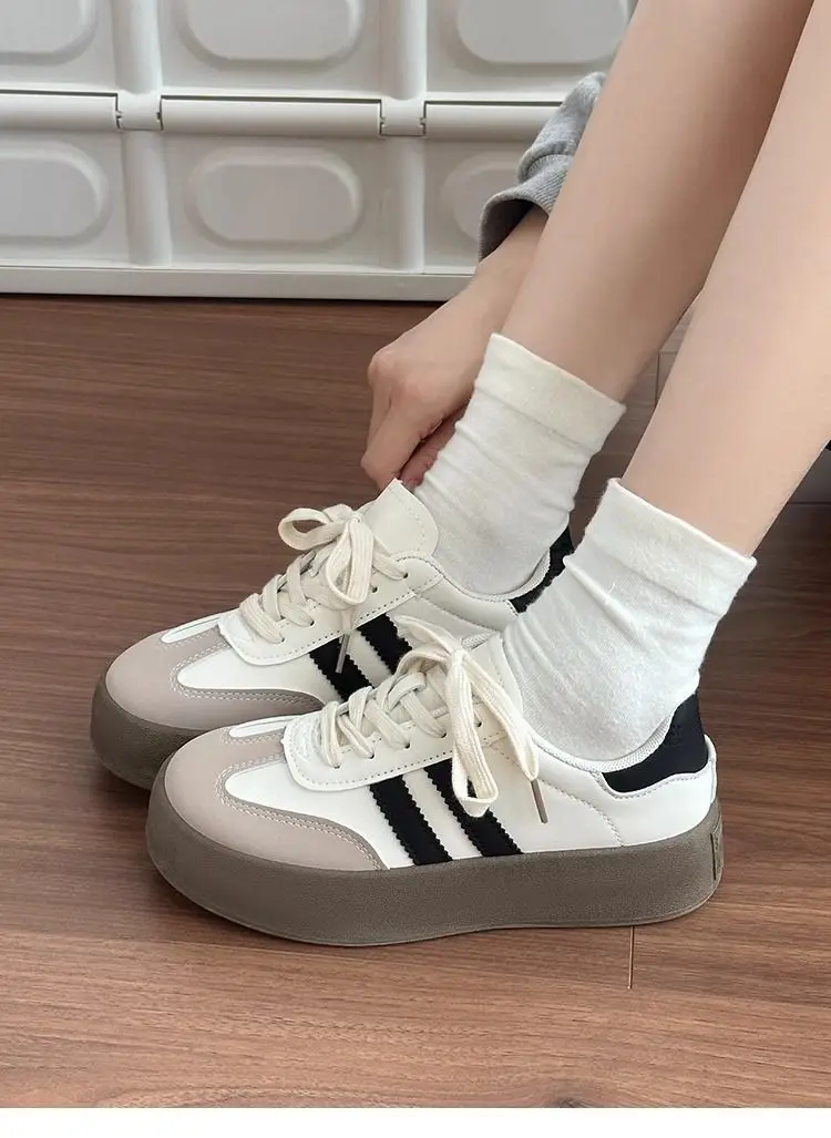 Desun Women's Shoes 2025 Spring and Autumn New Thick Sole Retro White Shoes Casual Forrest Gump Shoes All-match Sports Sneakers — feature 8