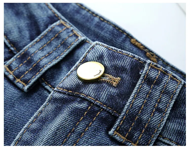 Dark Blue High Waist Loose Fit Jeans Women Spring — feature 15