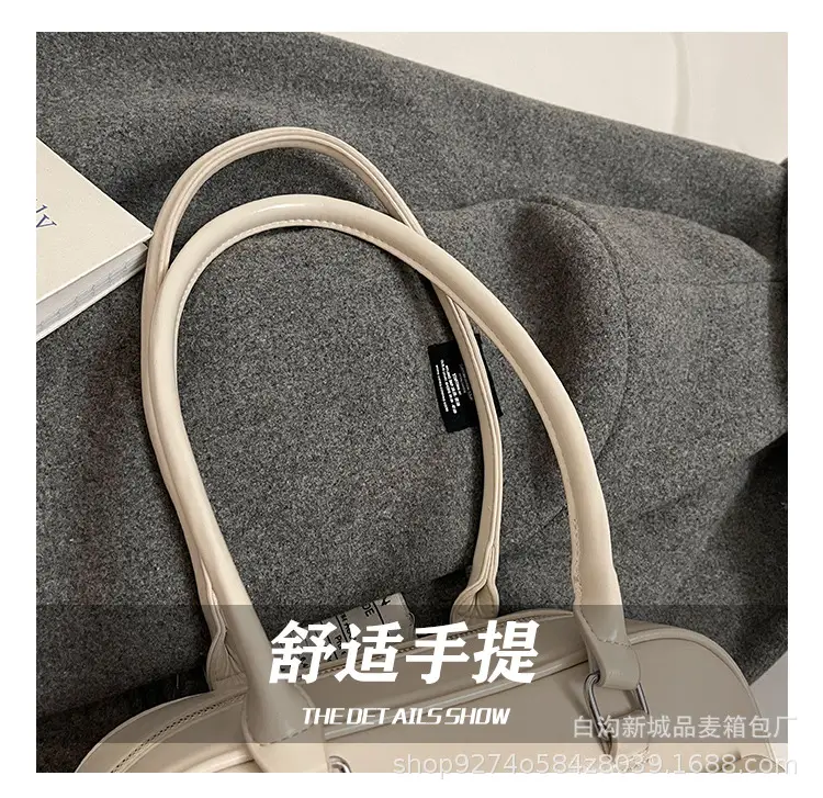 Black Korean Style Double-Pocket Shoulder Bag — feature 11