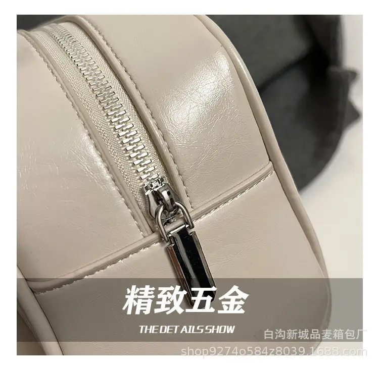 Black Korean Style Double-Pocket Shoulder Bag — feature 9