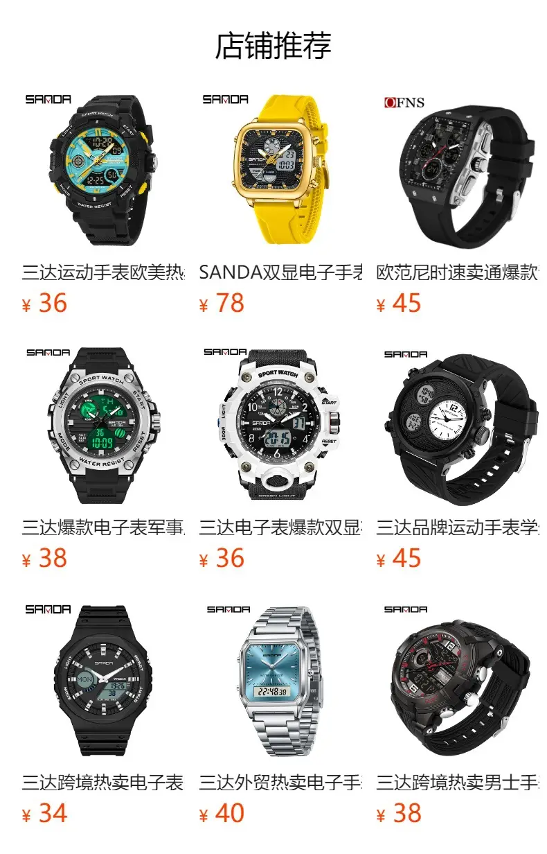 Sanda Black Sport Watch with Digital Display & Chronograph — feature 1