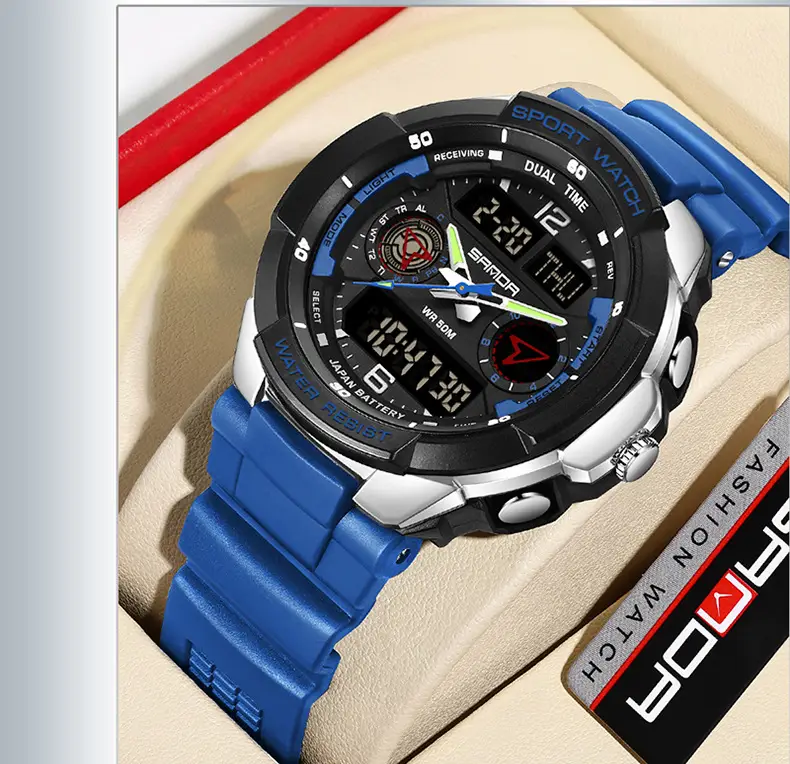 Sanda Black Sport Watch with Digital Display & Chronograph — feature 16