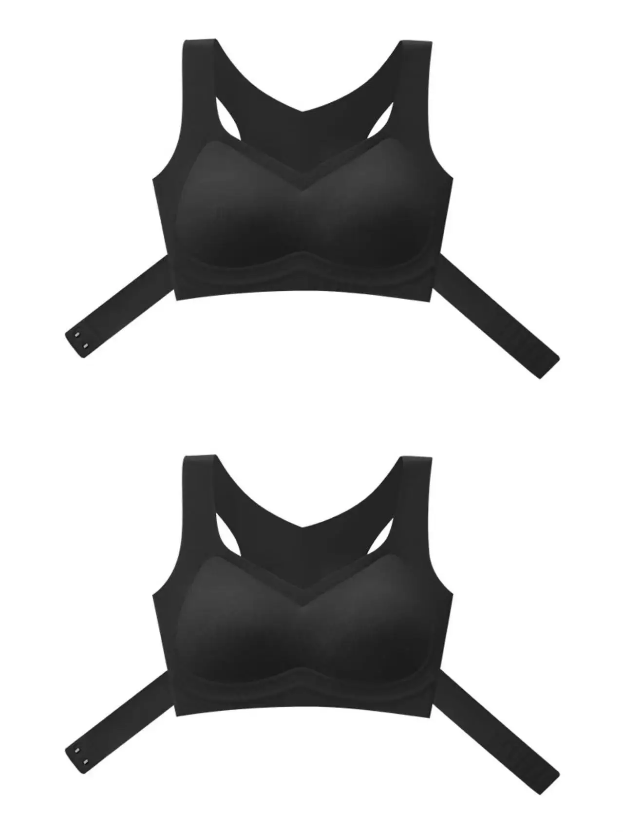 Women's Beige Anti-Sagging Pull-Up Sports Bra with Front Buckle - Image 9