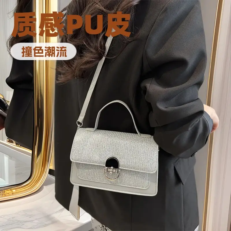 White Textured Crossbody Bag for Women 2026