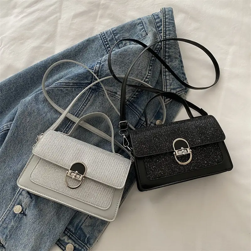 White Textured Crossbody Bag for Women 2026