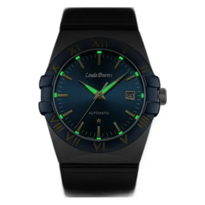 Constellation Five Gen Gold Blue Dial Waterproof Men's Watch - Image 6