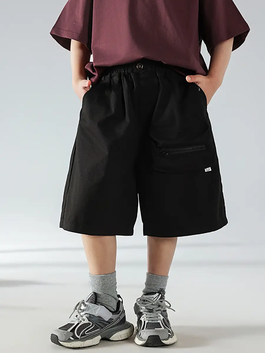 Boys Summer Hooded Vest Shorts Set Maroon White 2025 — feature 13