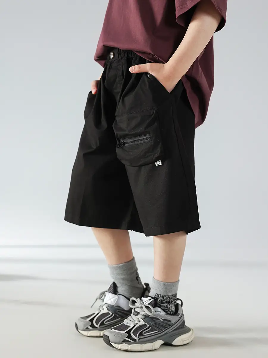 Boys Summer Hooded Vest Shorts Set Maroon White 2025 — feature 14