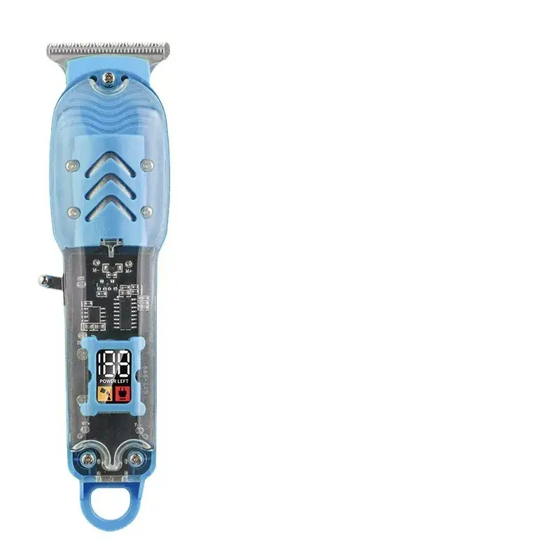 Transparent Cross-Border Hair Clipper Lcd Retro Oil Head Electric Clipper Shaving Hair Clipper Rechargeable